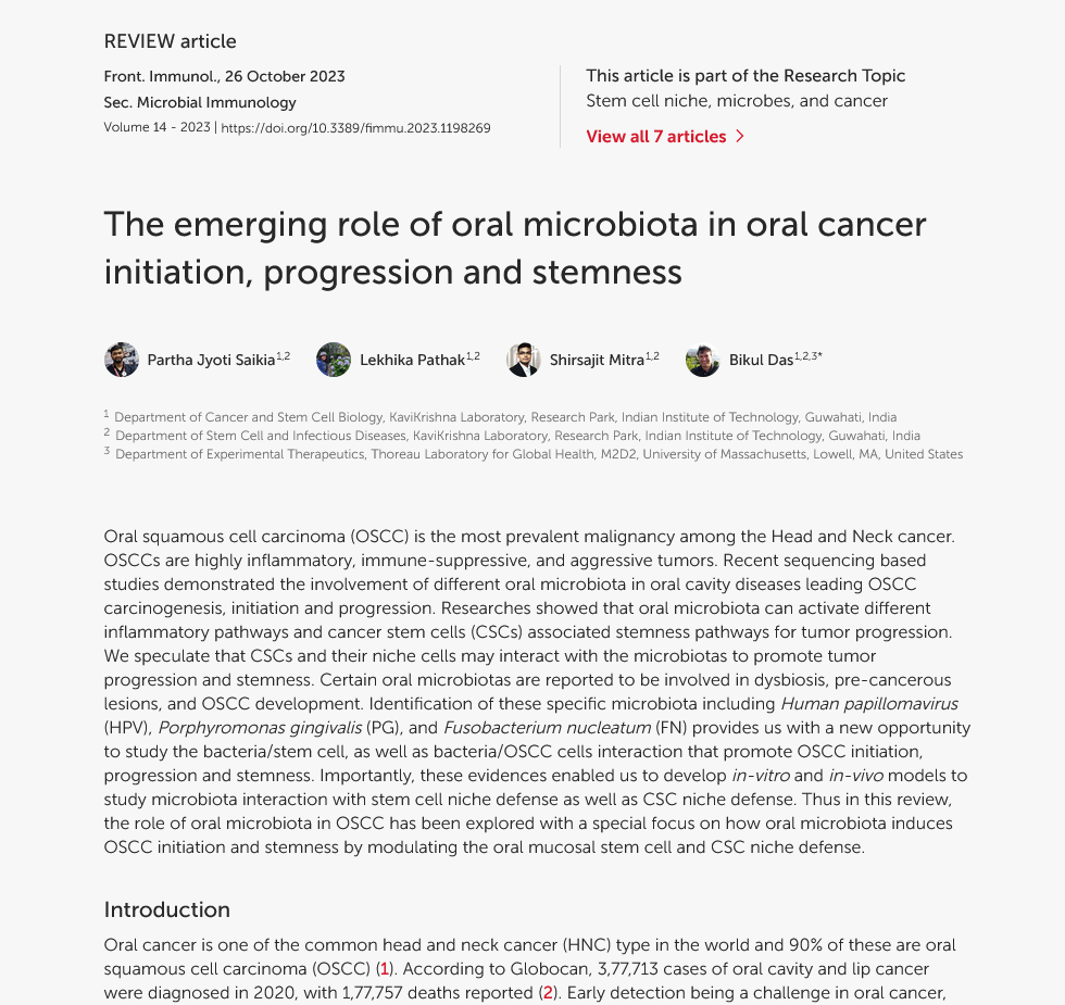 Image of The emerging role of oral microbiota in oral cancer initiation, progression and stemness